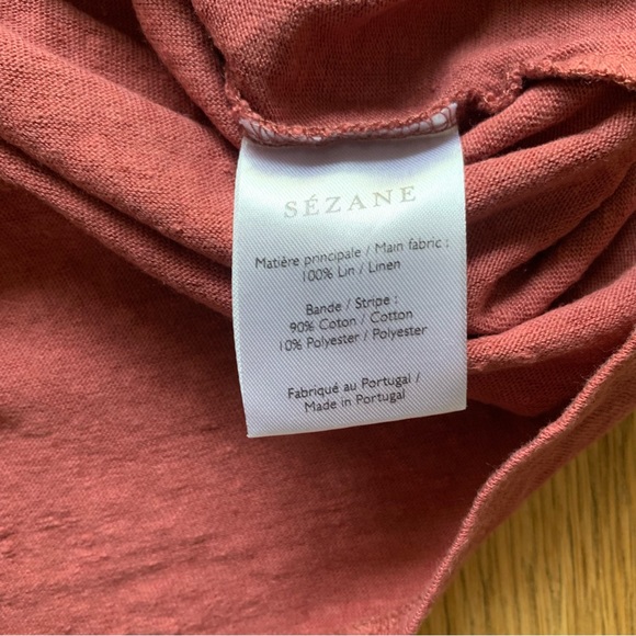 Sezane Miranda Linen T Shirt Short Sleeve M - Picture 6 of 6